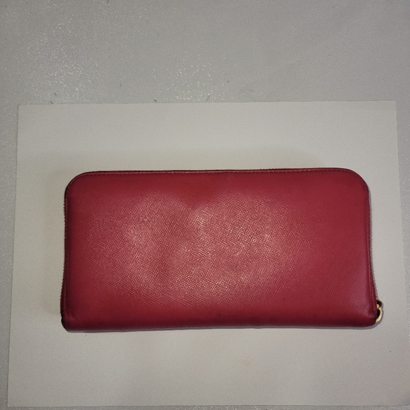Prada Pink Saffiano Leather Zip Around Wallet - Picture 5 of 11